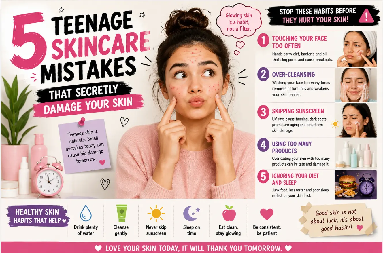 5 Teenage Skincare Mistakes That Secretly Damage Your Skin